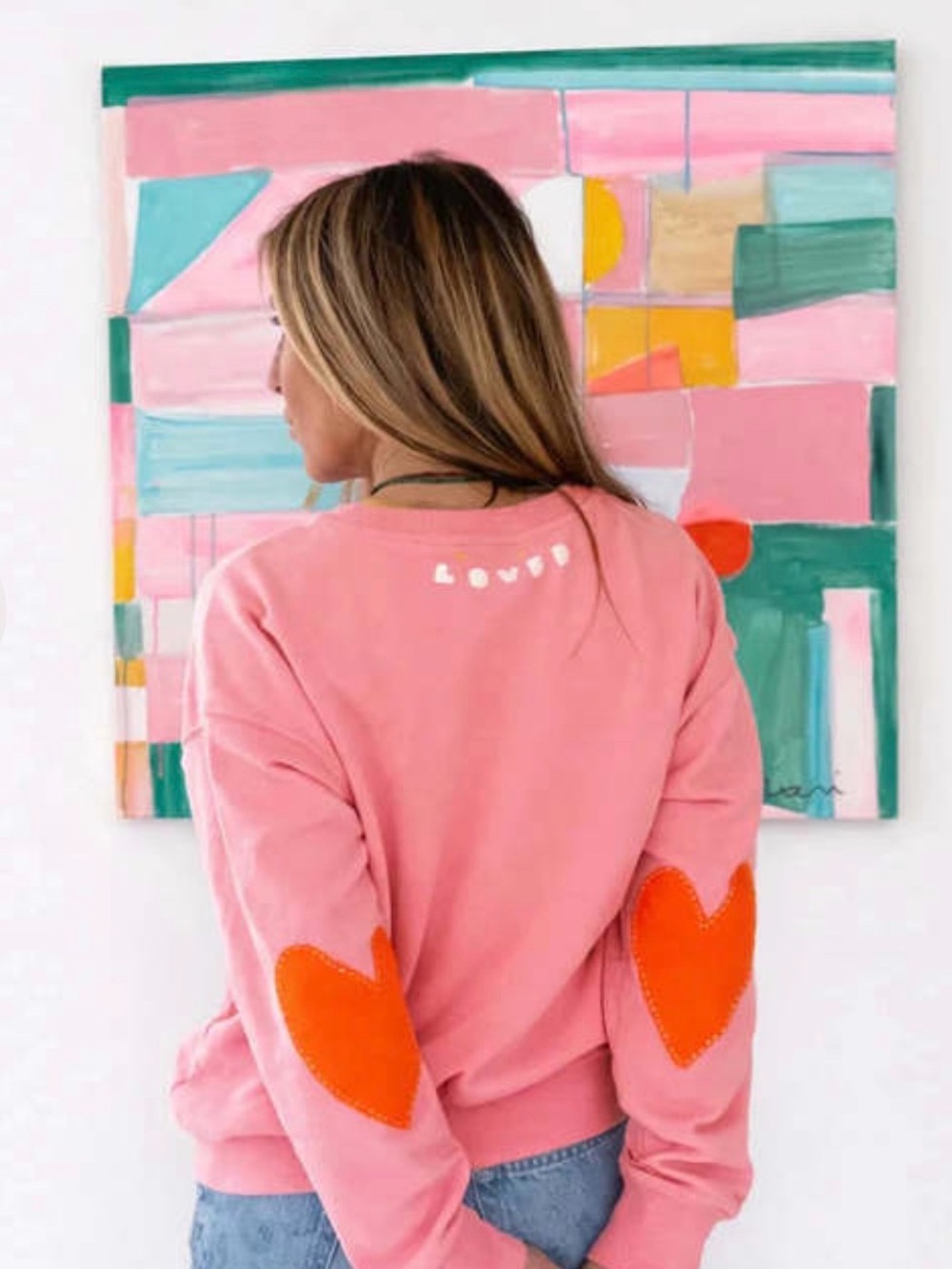 Kerri Rosenthal The Ex-Boyfriend Patchwork Sweatshirt, NWT pink